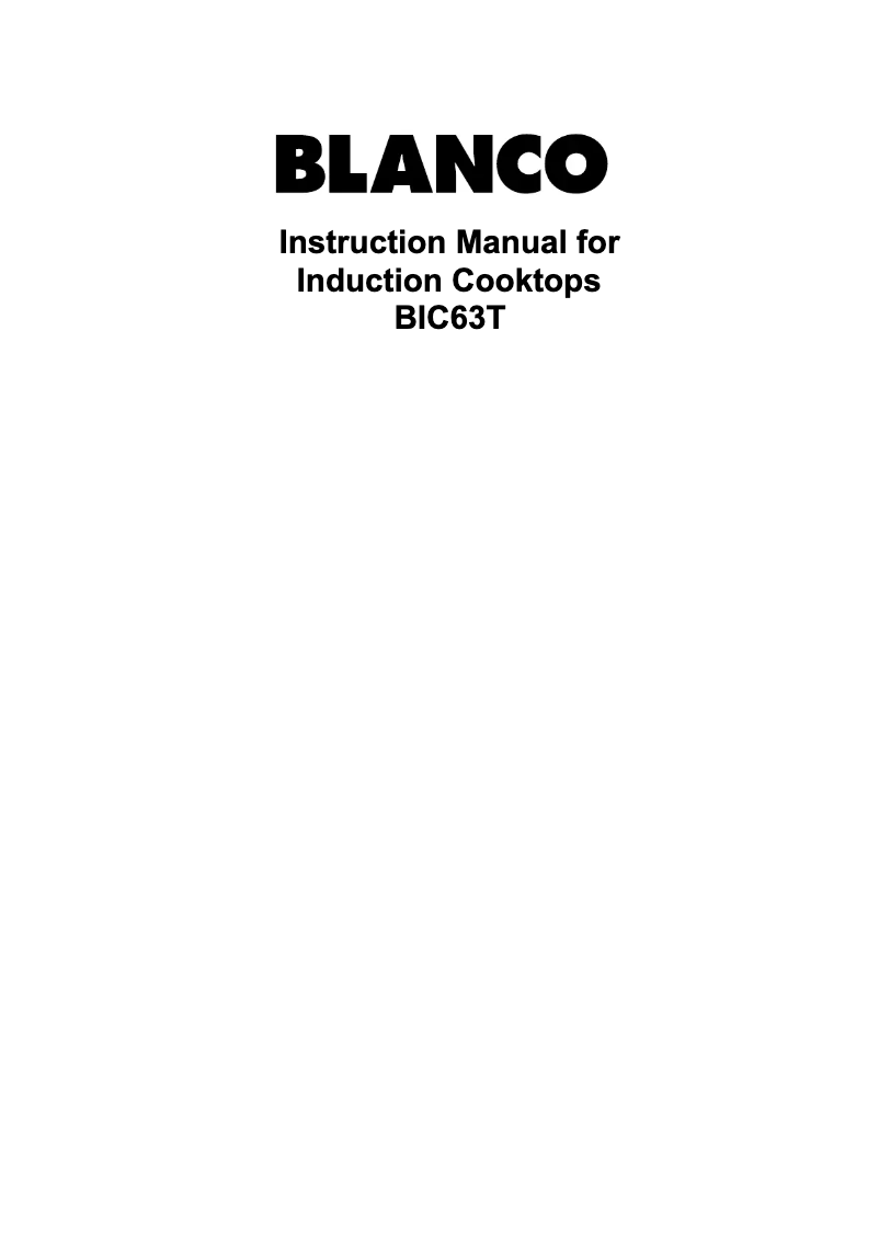 First page image of the manual for BIC63T