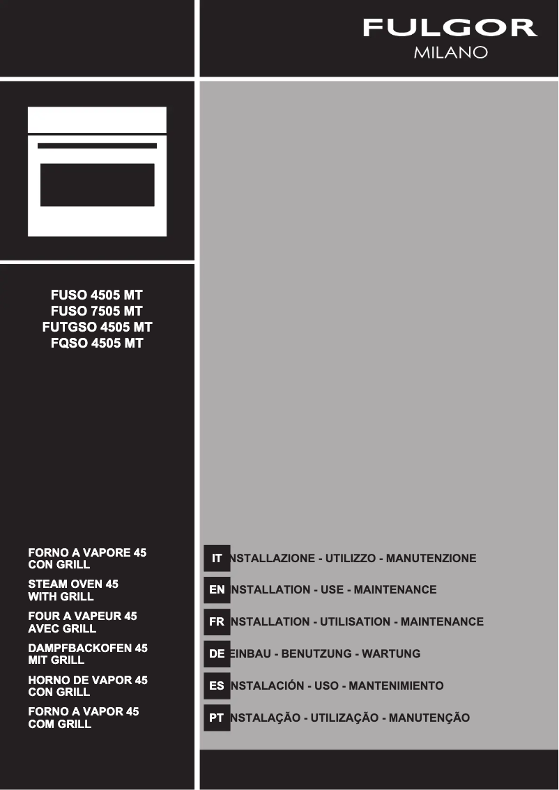 Page 1 de la notice Manuel utilisateur Fulgor Milano FUSO 7505 MT GBK