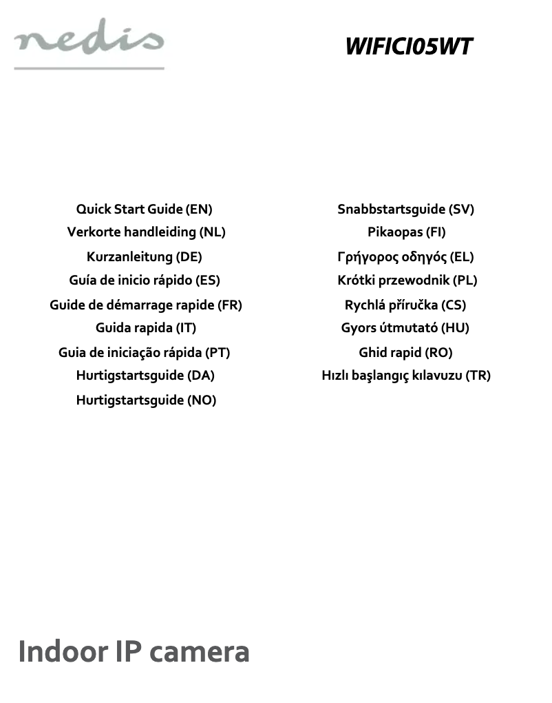 Page 1 of the manual User Manual Nedis WIFICI05WT