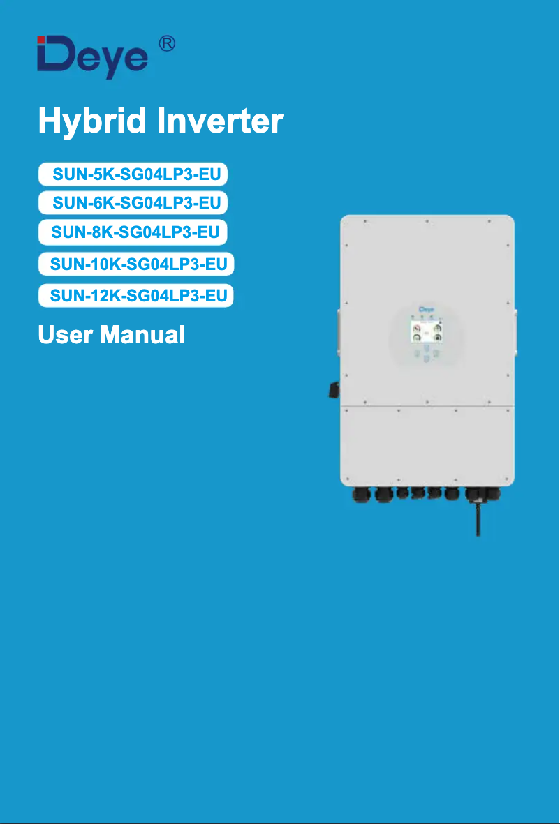 Page 1 of the manual User Manual Deye SUN-8K-SG04LP3-UE