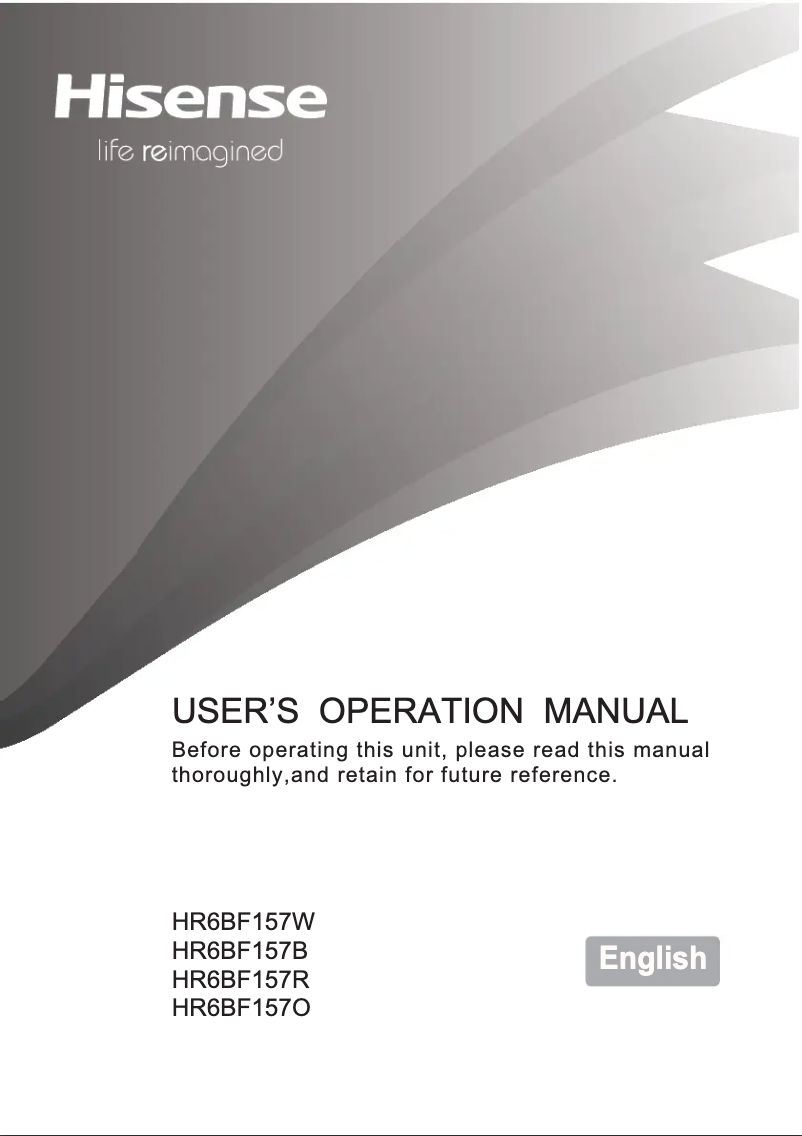 First page image of the manual for HR6BF157