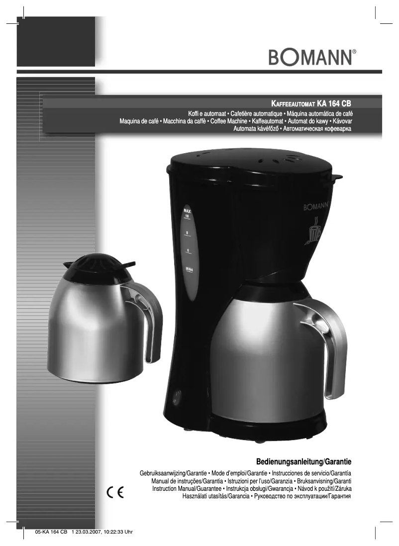 Page 1 of the manual User Manual Bomann KA 164 CB