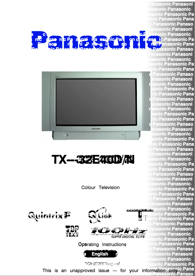First page image of the manual for TX-32E40DN