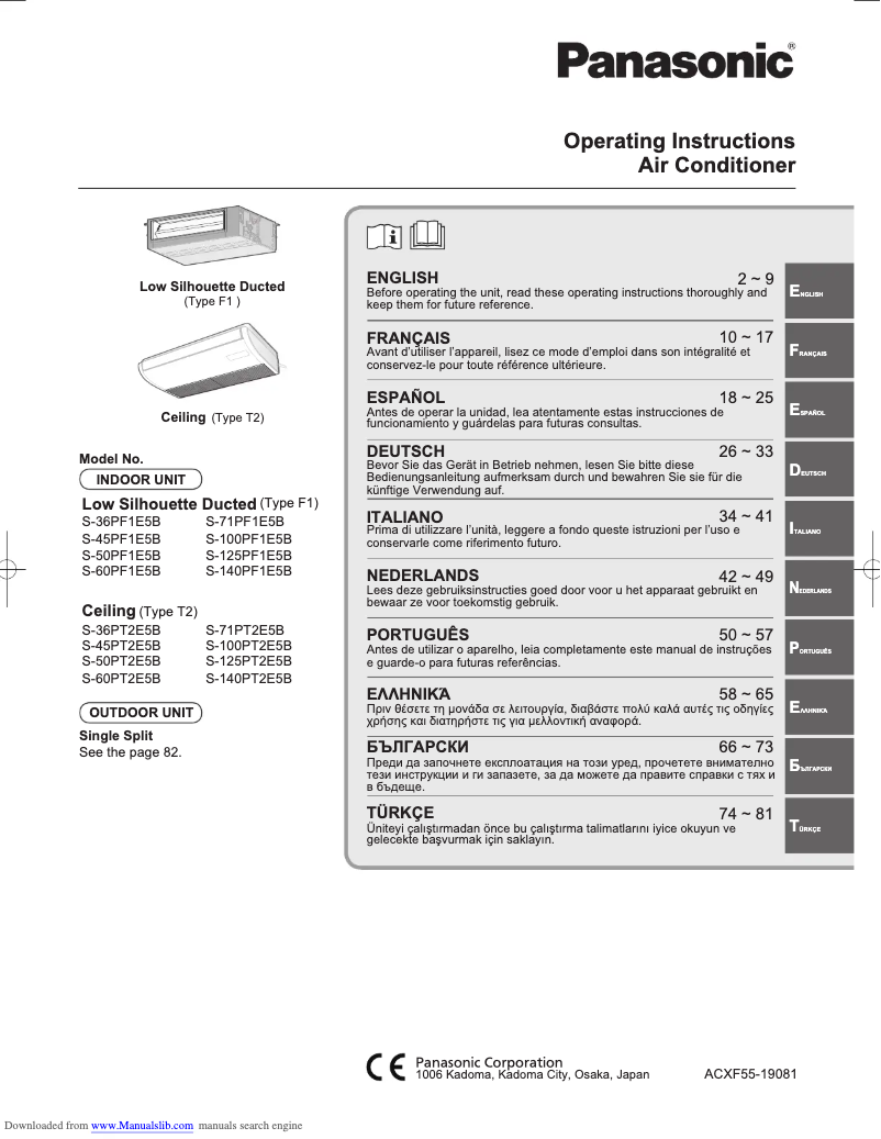 Page 1 of the manual User Manual Panasonic U-125PZ2R5