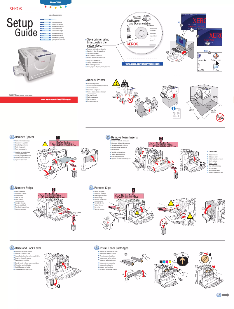First page image of the manual for Phaser 7760