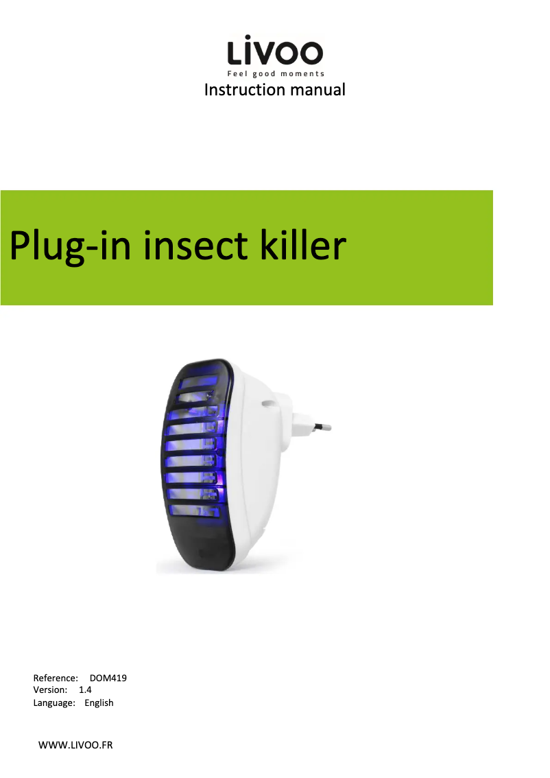 Page 1 of the manual User Manual Livoo DOM419