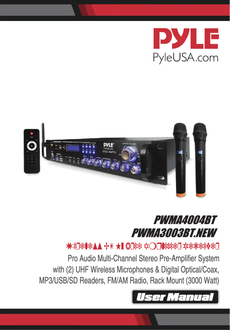 Page 1 of the manual User Manual Pyle PWMA4004BT
