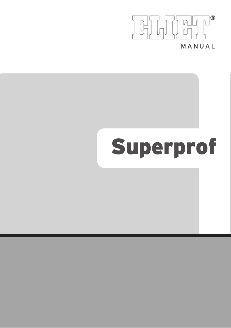 First page image of the manual for Superprof