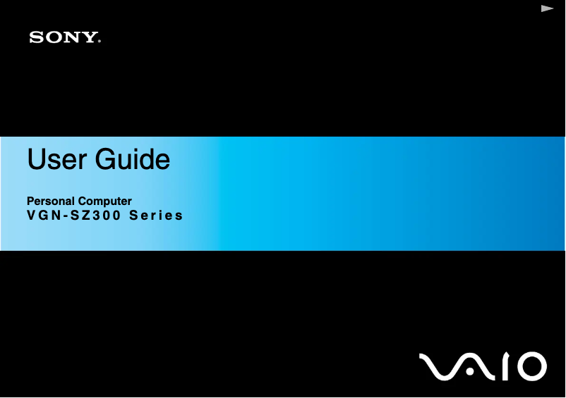 First page image of the manual for Vaio VGN-SZ340W