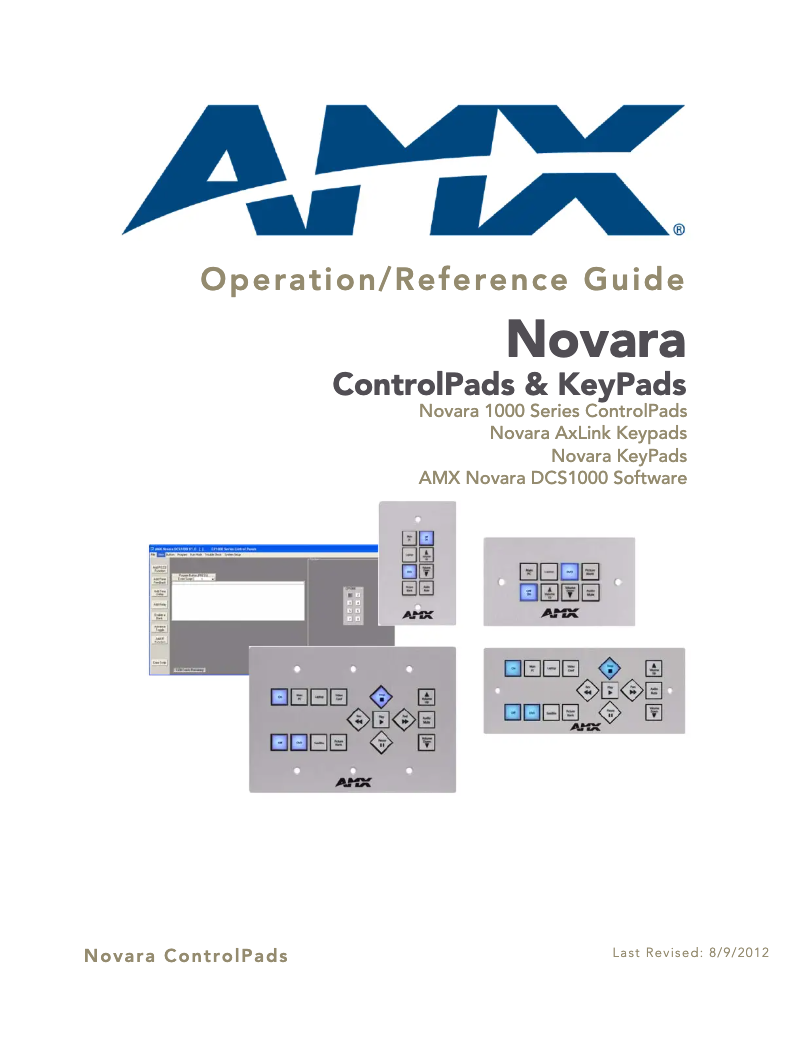 Page 1 of the manual User Manual AMX FG1311-16-KW