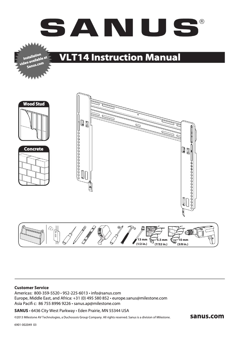 Page 1 of the manual User Manual Sanus VLT14