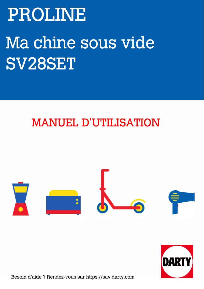 Page 1 of the manual User Manual Proline SV28SET