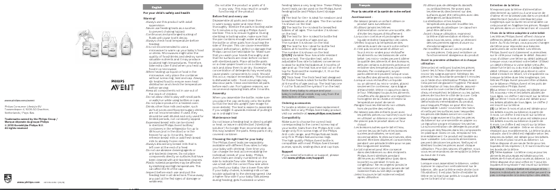 Page 1 of the manual User Manual Philips AVENT SCF815