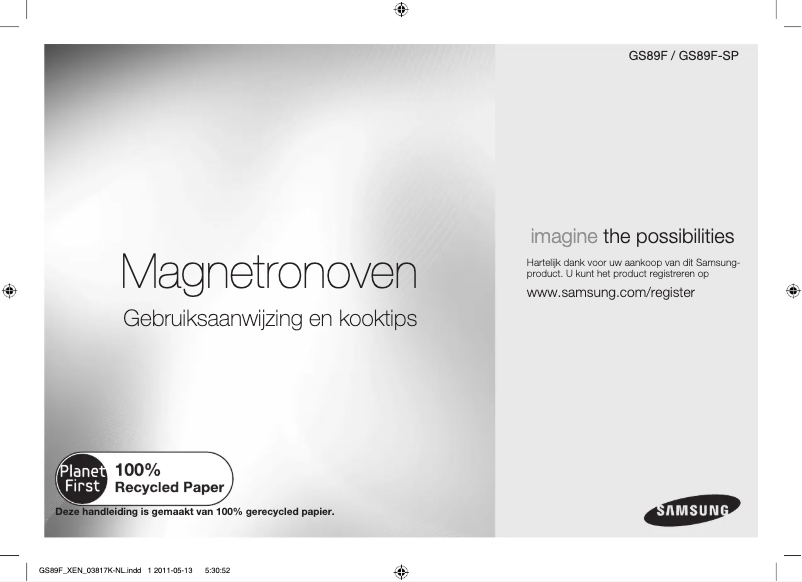 Page 1 of the manual User Manual Samsung GS89F-SP