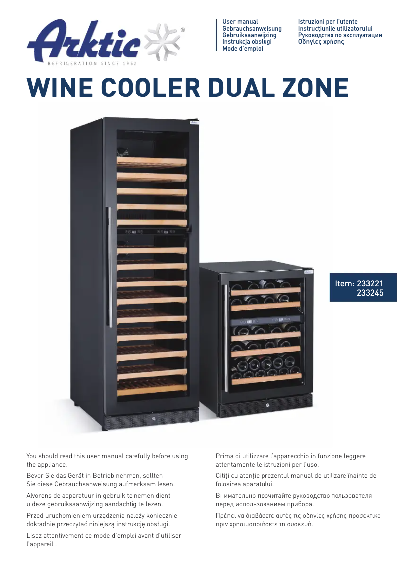 Page 1 of the manual User Manual Arktic 233221