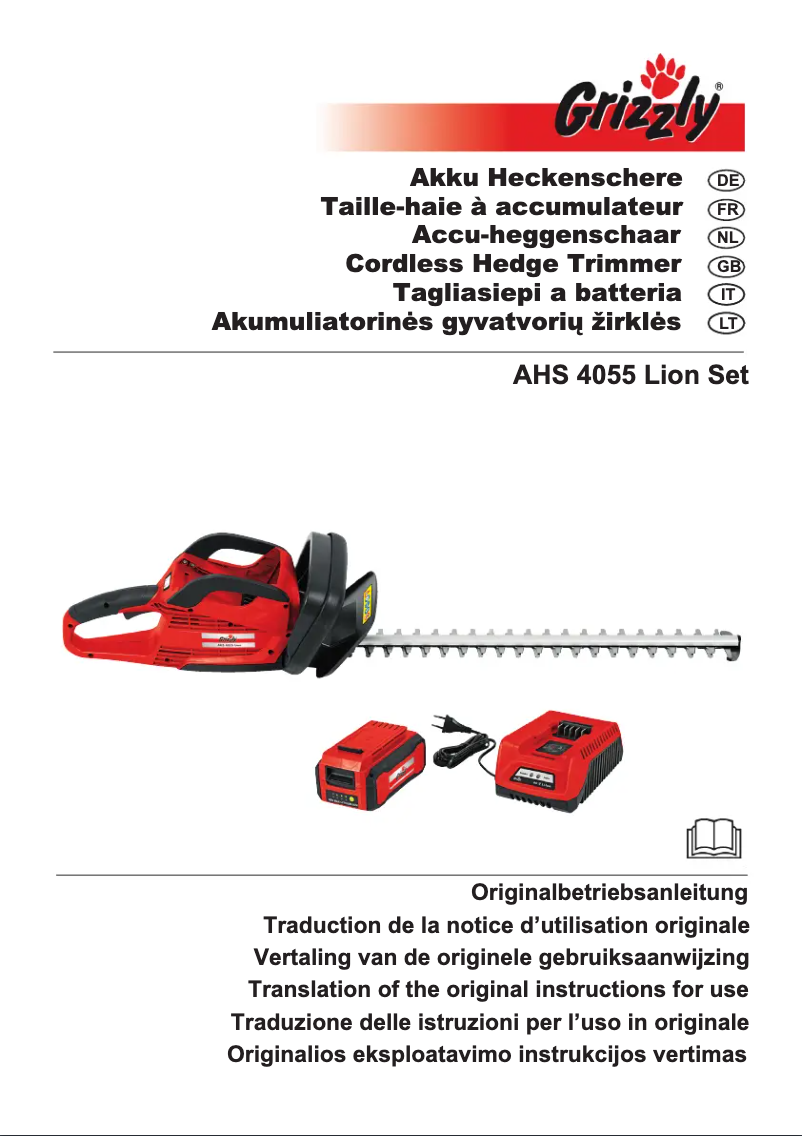 Page 1 of the manual User Manual Grizzly AHS 4055 Lion Set