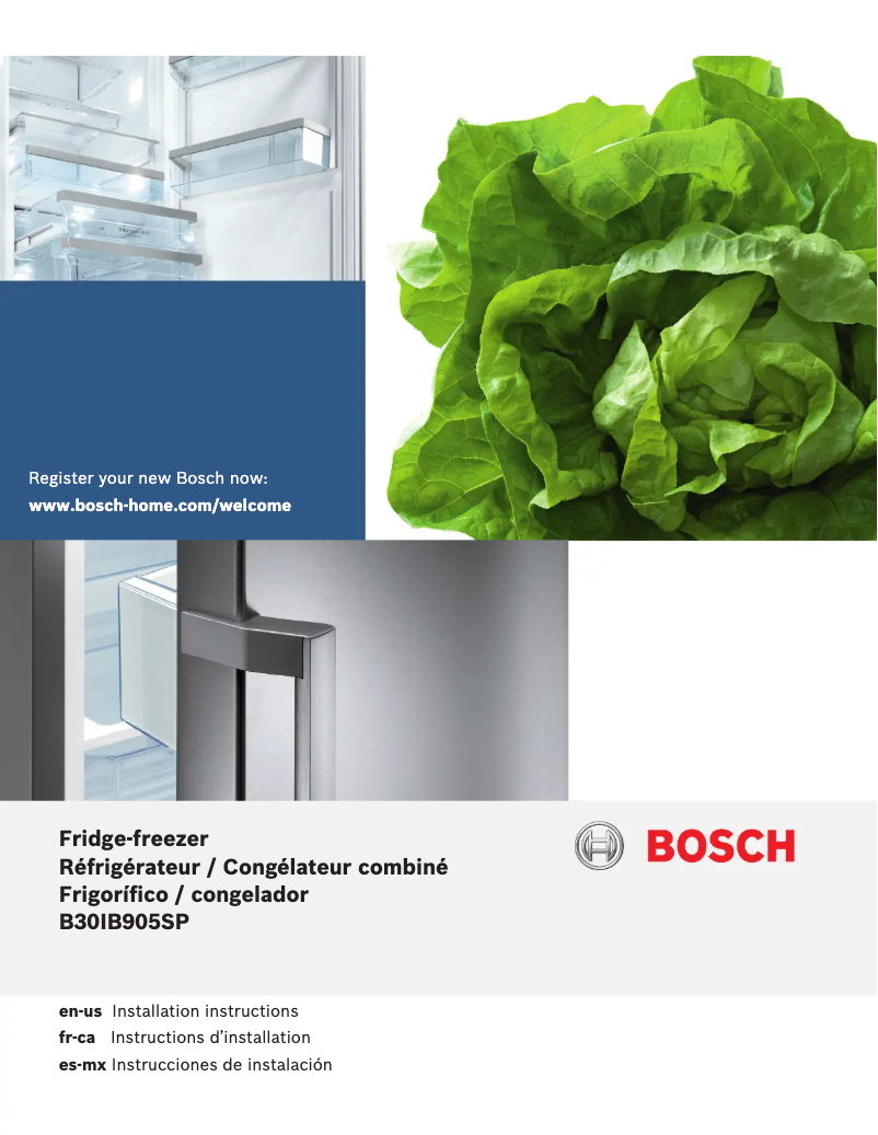 Page 1 of the manual Installation Guide Bosch B30IB905SP