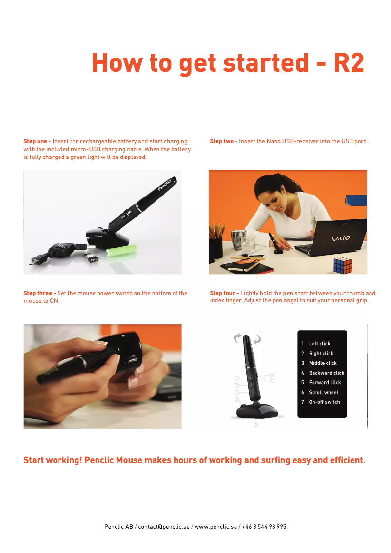 First page image of the manual for PenClic Wireless