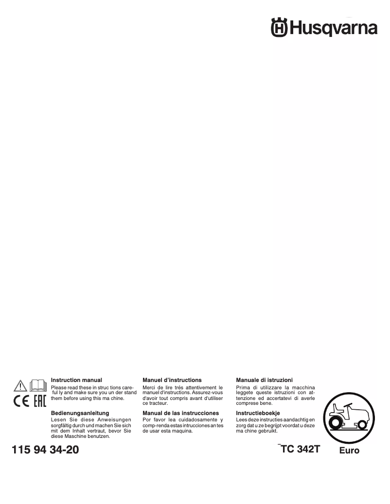 Page 1 of the manual User Manual Husqvarna TC 342T