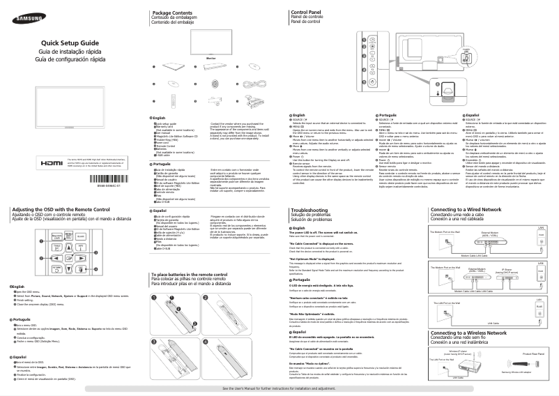 First page image of the manual for SyncMaster UE46C