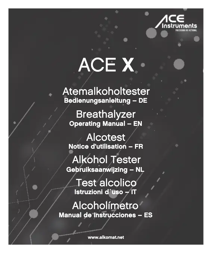 Page 1 of the manual User Manual ACE X