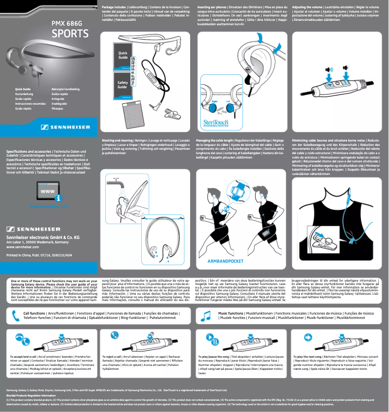First page image of the manual for PMX 686G SPORTS
