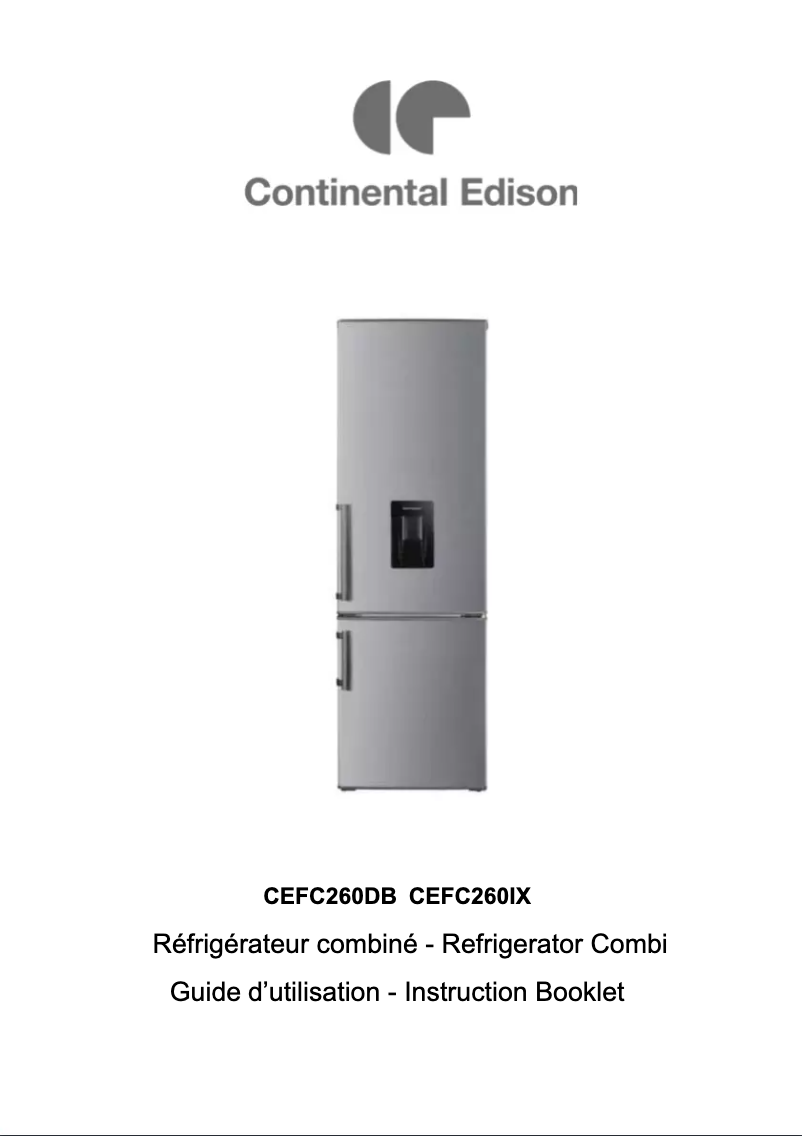 Page 1 of the manual User Manual Continental Edison CEFC260DB