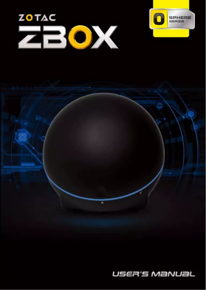 First page image of the manual for ZBOX OI520