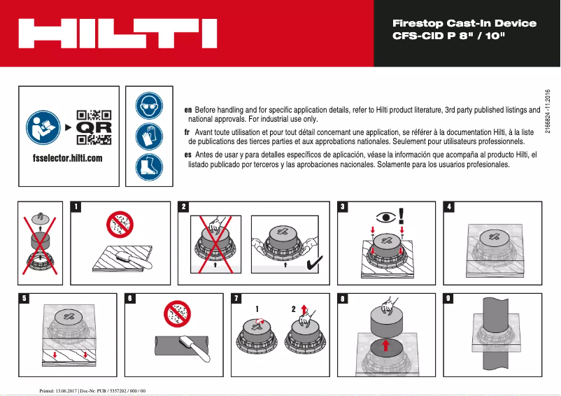 Page 1 of the manual User Manual Hilti CFS-CID P