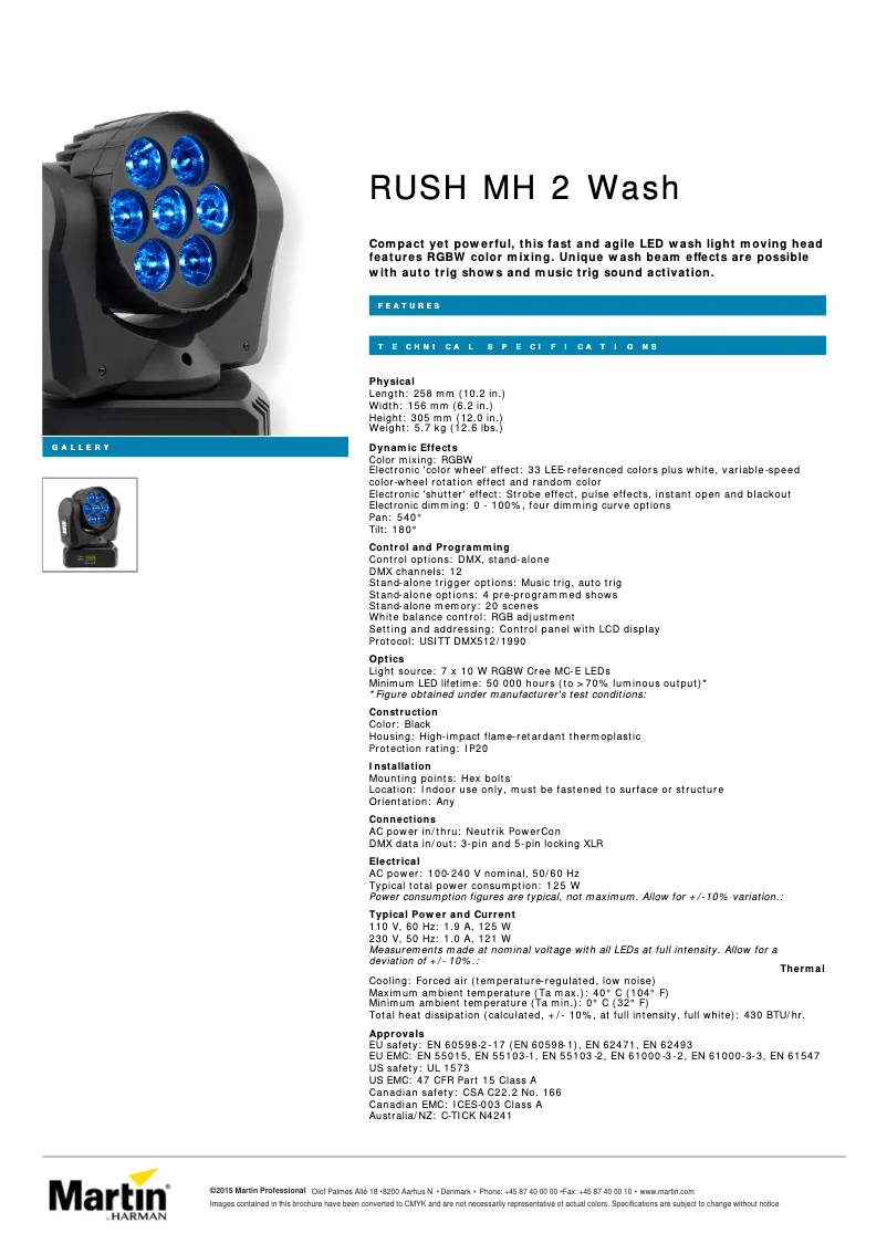 First page image of the manual for RUSH MH 2 Wash