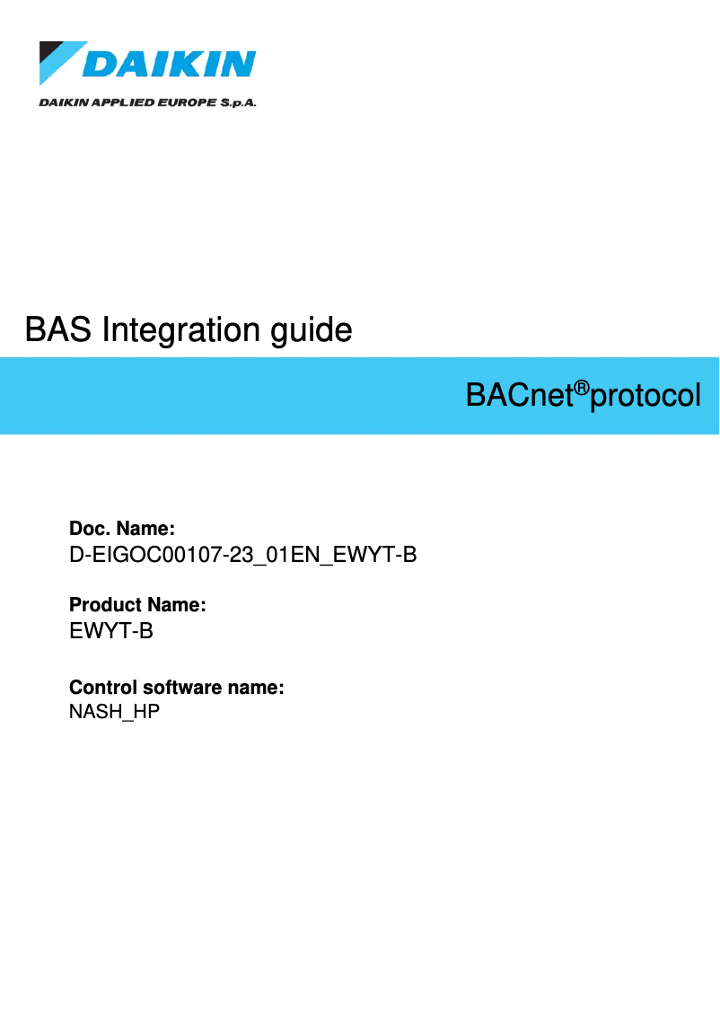 First page image of the manual for EWYT490B-SSA2-VFDFAN