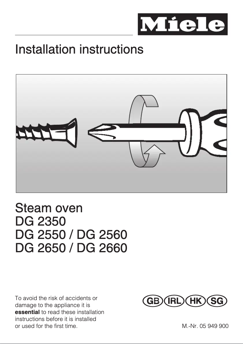 Page 1 of the manual User Manual Miele DG 2350