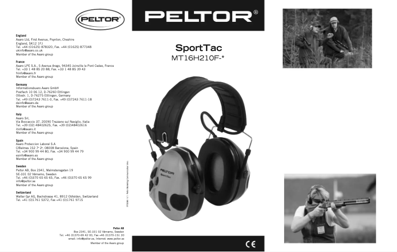 Page 1 of the manual User Manual 3M Peltor SportTac