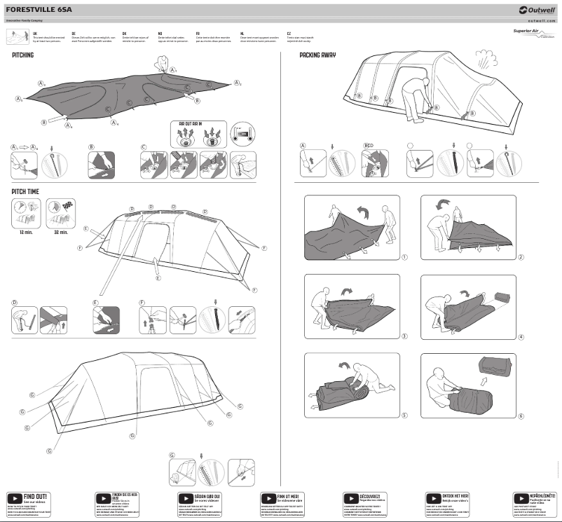 Page 1 of the manual Installation Guide Outwell Forestville 6SA