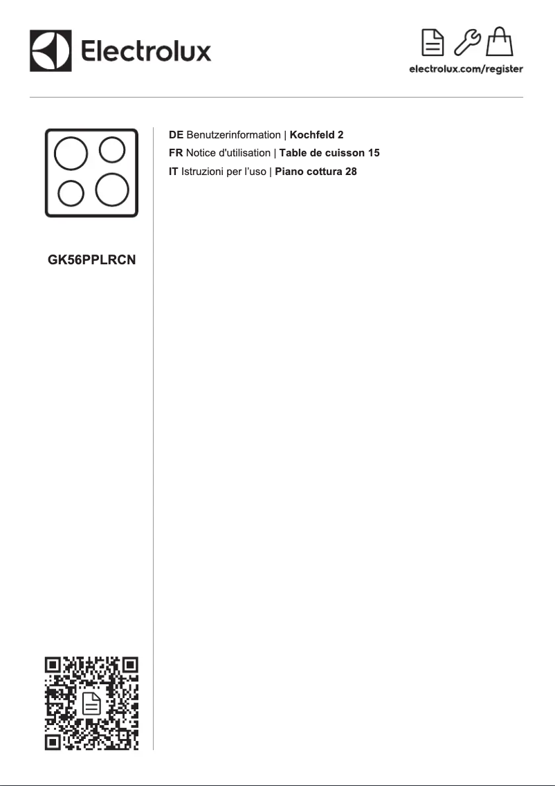 First page image of the manual for GK56PPLRCN