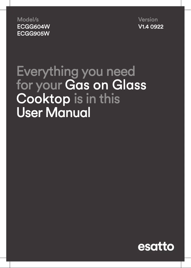 First page image of the manual for ECGG604W