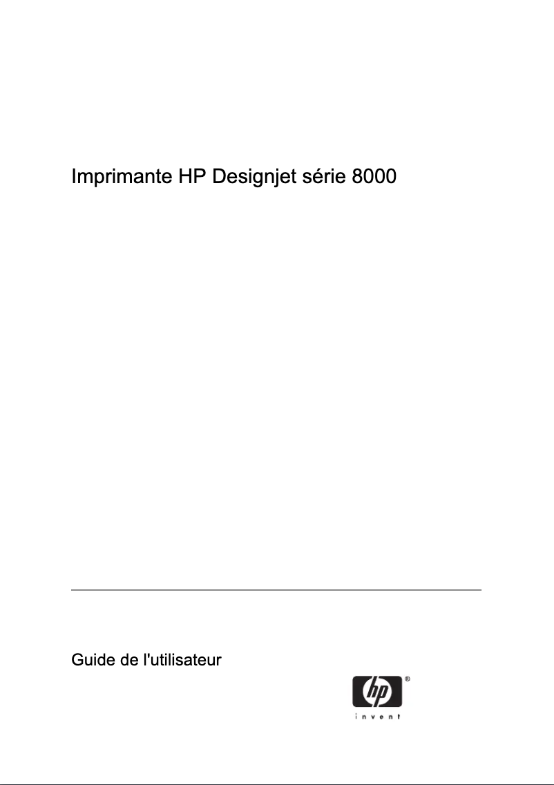 First page image of the manual for DesignJet 8000