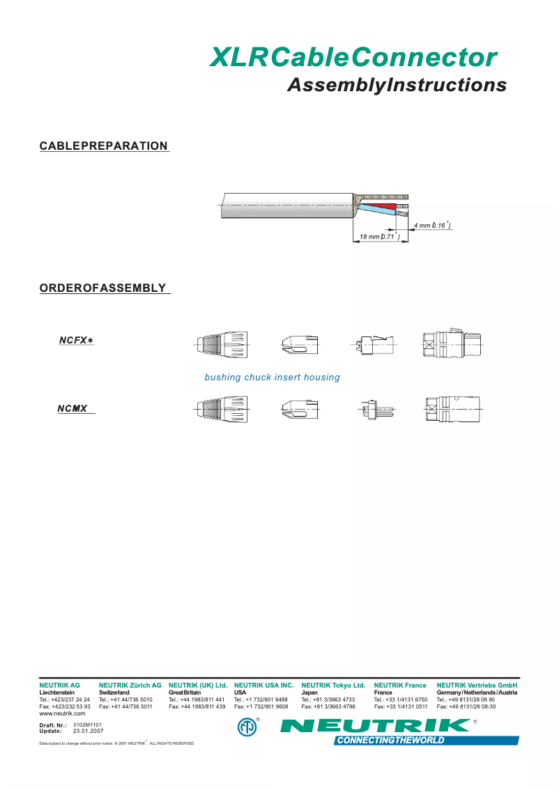 First page image of the manual for NC5MXHD XLR