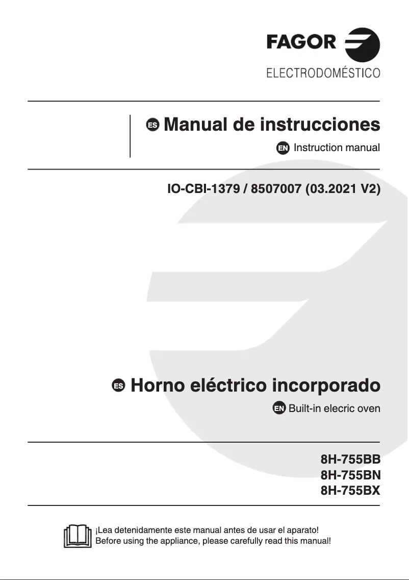 Page 1 of the manual User Manual Fagor 8H-755BB