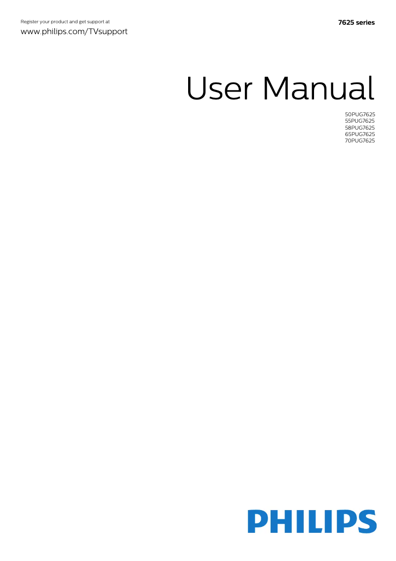Page 1 of the manual User Manual Philips 70PUG7625