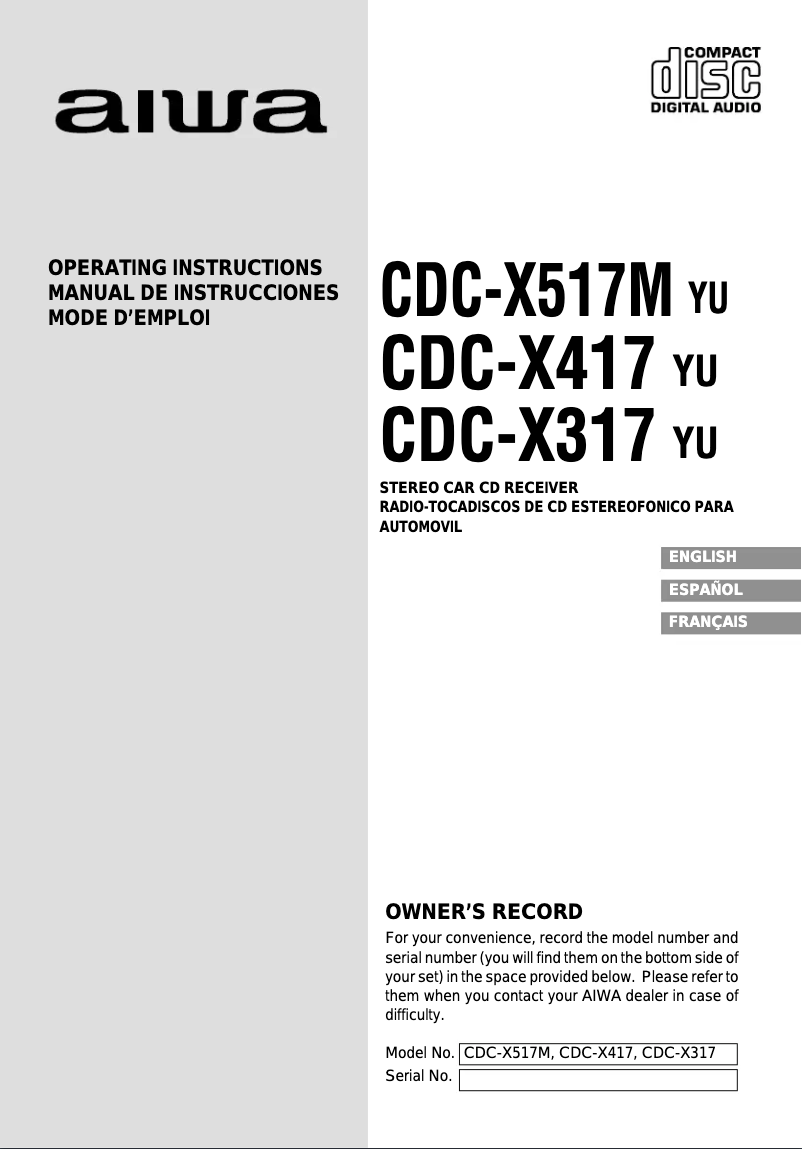 First page image of the manual for CDC-X317