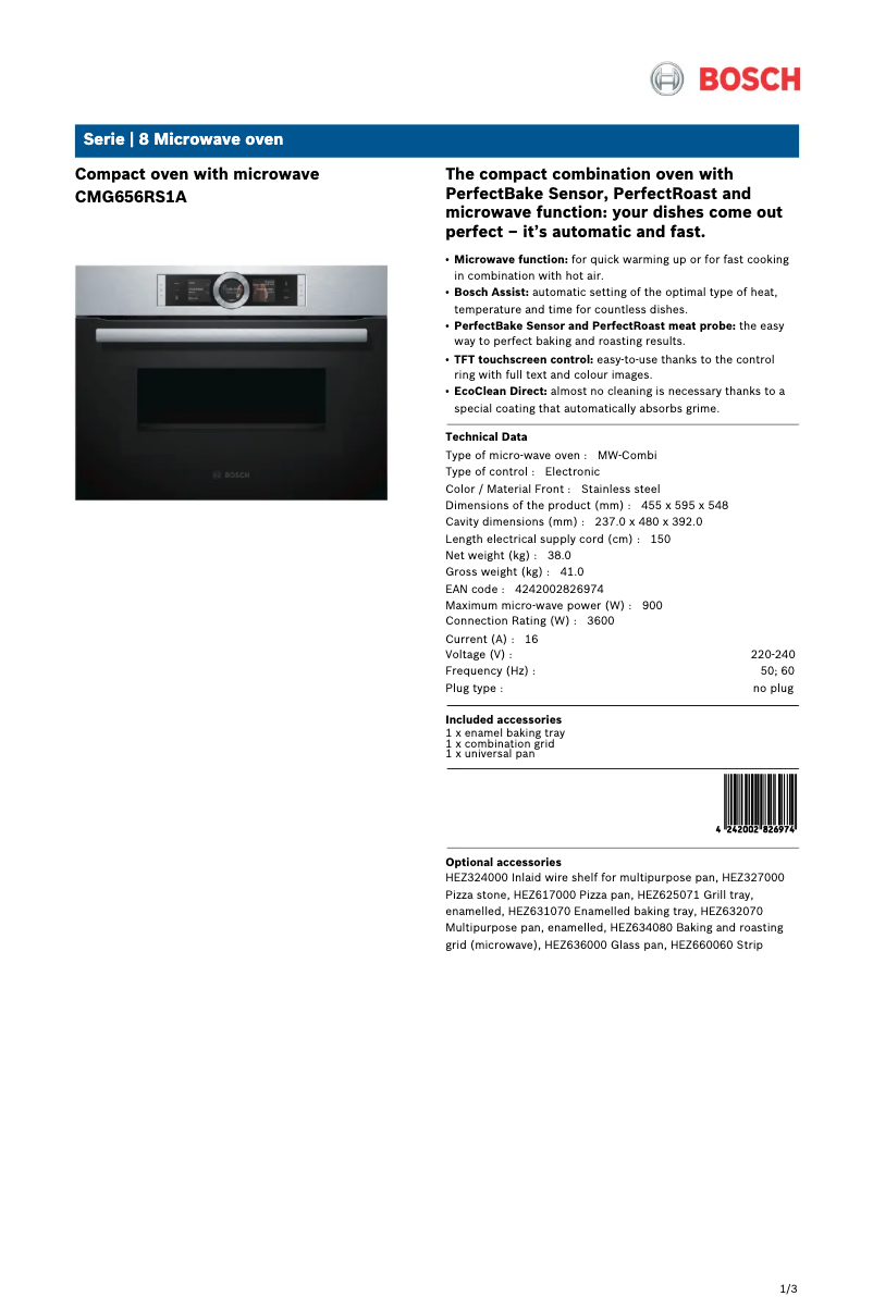 First page image of the manual for CMG656RS1A