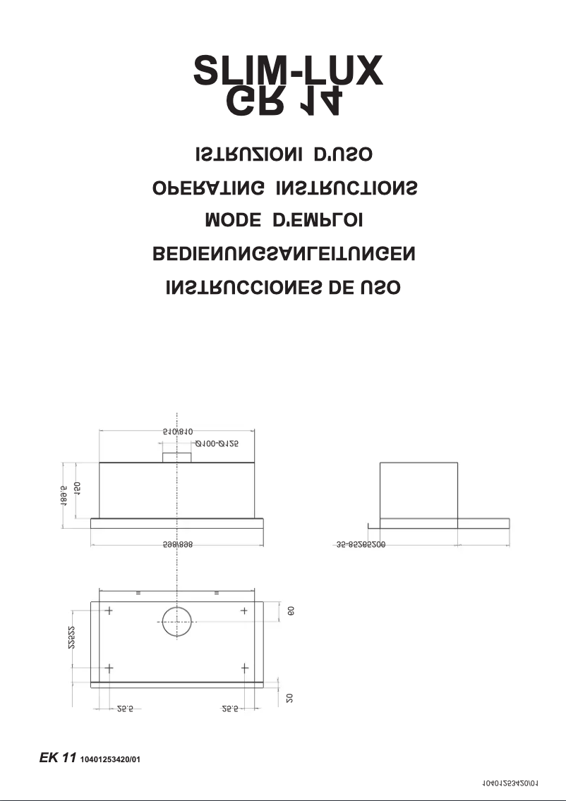 First page image of the manual for SLIM-LUX