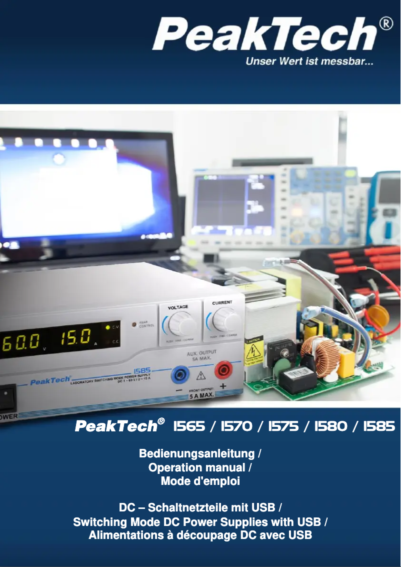 Page 1 of the manual User Manual PeakTech 1570