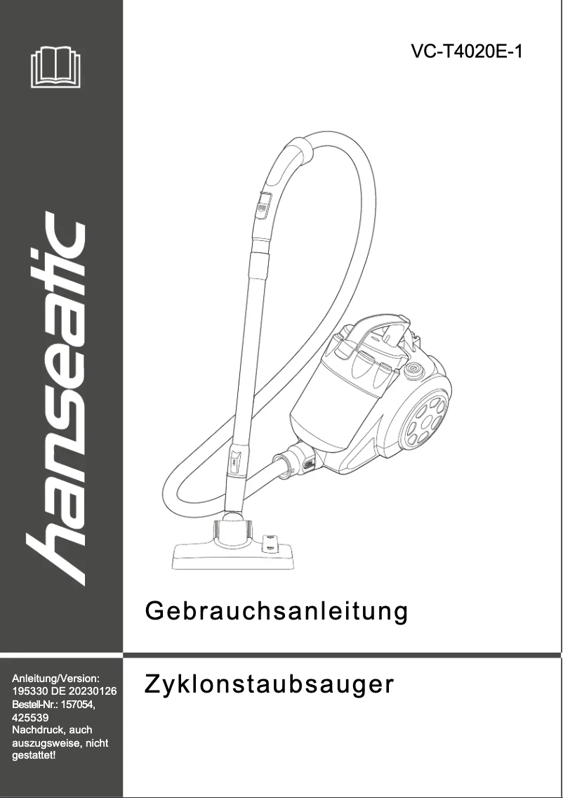 Page 1 of the manual User Manual Hanseatic VC-T4020ES-2