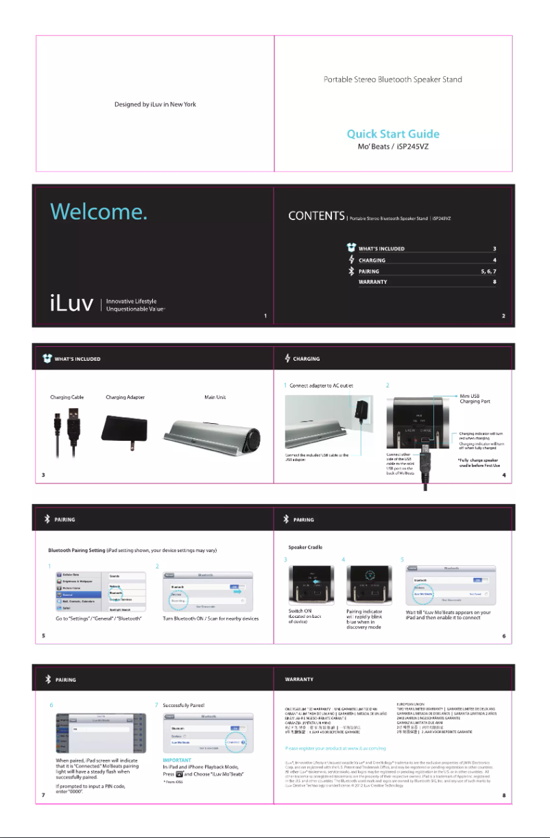 Page 1 of the manual User Manual iLuv ISP245VZ