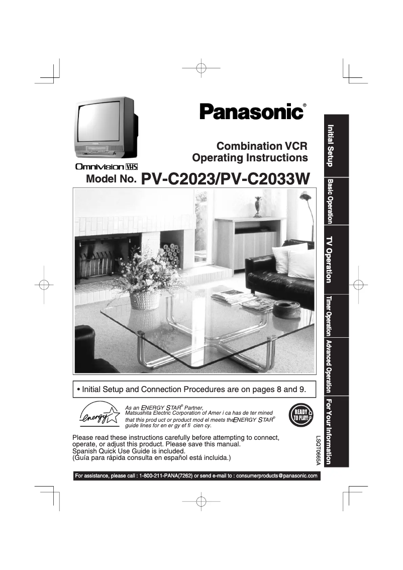 First page image of the manual for PV-C2033W
