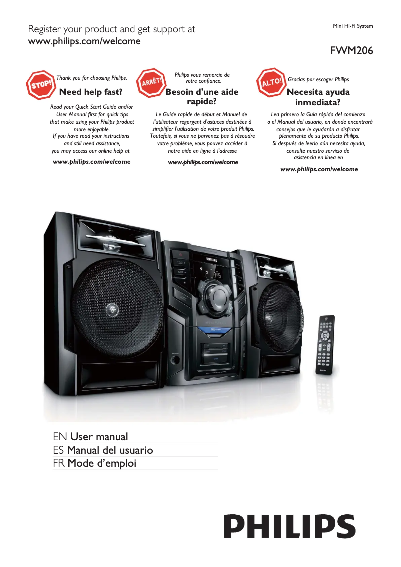 First page image of the manual for FWM206