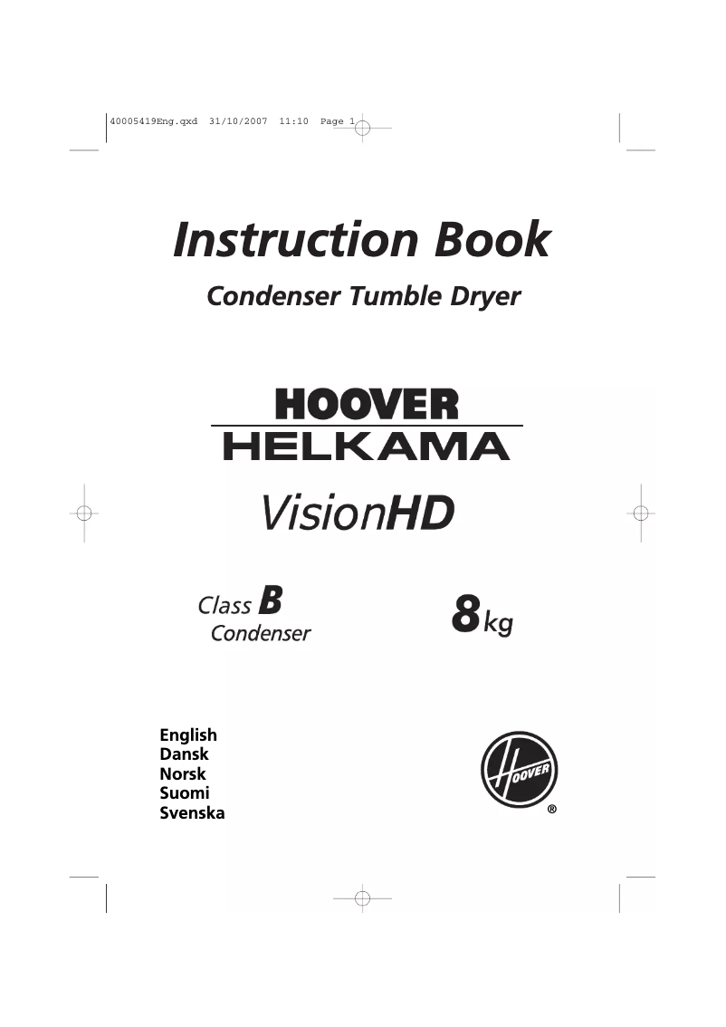 First page image of the manual for HH KR 381XT-S