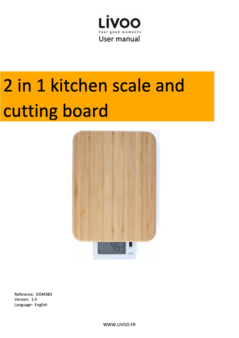 Page 1 of the manual User Manual Livoo DOM383